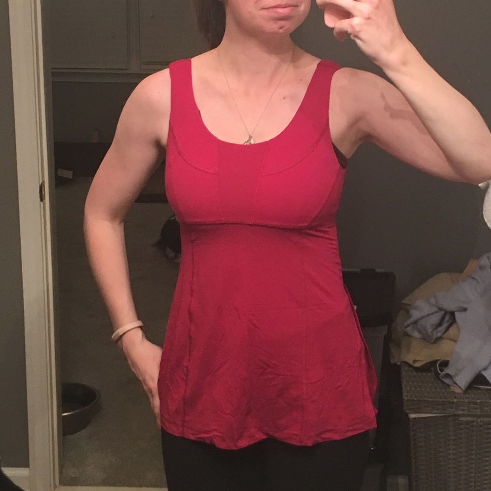 Lululemon Pink Workout Scoop Neck Tank